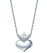 Personalize your jewelry box with this sterling silver chain necklace from Alex Woo. It's heart and crown charms have the requisite rock and roll edge, so wear it to finish a headlining look.