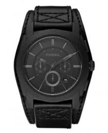 Lights out, rugged style engulfs this blacked out watch by Fossil.