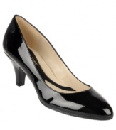 Tried and true: A traditional pointed-toe pump will take you to and from the office in poised, professional style. Naturalizer's Deino features a low, comfortable heel and is available in a choice of colors and finishes.