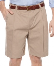 Find your comfort zone in these extender-waist shorts from Geoffrey Beene. Find your comfort zone in these extender-waist shorts from Geoffrey Beene.