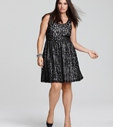 Luxe lace embellishes this pretty Love Ady dress, creating a ladylike update to the always-essential LBD.