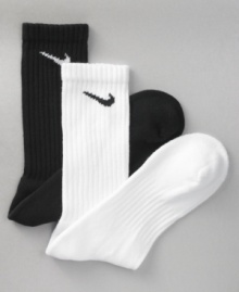 When it's time to restock the sock drawer, go for the comfortable convenience and sleek dri fit of Nike's six pack of athletic crew socks. When it's time to restock the sock drawer, go for the comfortable convenience and sleek dri fit of Nike's six pack of athletic crew socks.