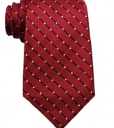 Pinpoint your dressed-up look with this grid tie from Geoffrey Beene.