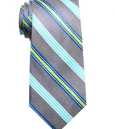Give your stripes an energy shot. This Ben Sherman tie is an amped up palette for the office.