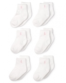 Ralph Lauren Childrenswear Infant Girls' 6 Pack Socks - Sizes 6-24 Months Ralph Lauren Childrenswear Infant Girls' 6 Pack Socks - Sizes 6-24 Months