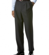 Tailored the traditional way with quality, naturally-pliant wool, this timeless pinstripe pant meets the highest standards.