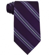 Contrast stripes liven up this timeless diagonal stripe tie from Michael Kors.