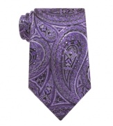 Paisley will do you proud on this uniquely patterned tie from Geoffrey Beene that adds pop to anything it's worn with.
