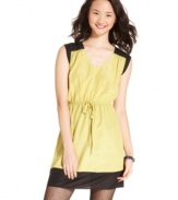 Love colorblocking? This dress from BeBop uses the bold, chromatic trend to add fresh style to this casual day dress. Pair the frock with bright accessories for a look that's all about color!