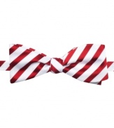 Put a sweet spin on your night out with this striped silk tie from Countess Mara.