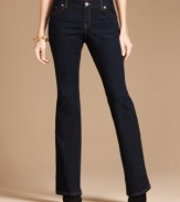 INC's petite version of the season's hottest denim-mini-flare straight leg jeans-is just right for pairing with tunics, slouchy sweaters and silky blouses!