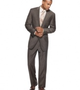 In a warm brown, this Sean John suit has an Old Hollywood feel but a thoroughly modern cut and fit.
