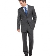 With a classic fit and clean-cut windowpane styling, this Jones New York suit is subtle style perfect for your nine-to-five.