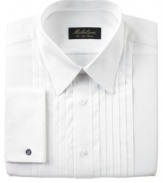 Create a dapper, distinguished dress look with this pleated-front tuxedo shirt from Michelsons of London.