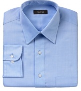 Add some subtle texture to your weekday routine with this handsome herringbone dress shirt from Tasso Elba.