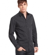 Superior style. French cuffs add a elite quality to this shirt from Kenneth Cole Reaction.