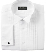 Create a dapper, distinguished dress look with this pleated-front tuxedo shirt from Michelsons of London.