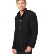 Adjust accordingly. With a hidden hood, this blazer from Kenneth Cole New York lets you change up your look as you like.