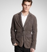 You'll enhance your suave look with the smooth suede feel of this blazer from Kenneth Cole New York.