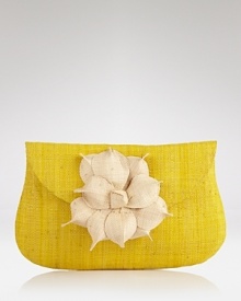 Swap the beach bag for something smaller. mar Y sol's woven raffia clutch with a flower detail is a tropical take along that keeps the essentials handy once the sun sets. Swap the beach bag for something smaller. mar Y sol's woven raffia clutch with a flower detail is a tropical take along that keeps the essentials handy once the sun sets.