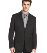 Update your professional look with a slim-fitting blazer from Clavin Klein.
