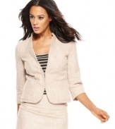 This stylish workplace essential cinches at the middle, making it an ideal form-flattering jacket from DKNYC.