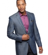 Give your dressy casual look a dose of streetwise styling – this blazer from Sean John has the look of denim.