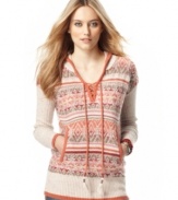 Chill-lax in American Rag's super-comfy hoodie! Featuring an intricate intarsia design, this sweater is the one you'll want on nippy, laid-back days.