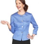 Tahari by ASL's colorful jacket is a versatile piece to add to your work rotation--it pairs effortlessly with sheaths, shifts and pants!