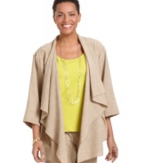 Make your everyday look a little more chic with this easy kimono jacket from J Jones New York. Pair it with the matching pants for a put-together ensemble.