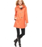 Clean lines and simple styling make this London Fog raincoat an easy go-to for spring's damp days!