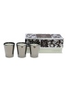 Blends the sensual scents of Italian bergamot, fresh lemon blossom, rich cypress and oceanic nuances, inspired by fond memories of foreign lands. Created from all-natural beeswax and skillfully combined with unique botanical waxes and the rarest and most seductive fine fragrance oils from around the world. Set of three votives presented in nickel-finished glass. 1.5 oz each. Each have 8-hr burn time. 1.5 oz each, 