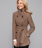 The most fashionable fit, day in and day out ... this pea coat from Calvin Klein always looks crisp. The basket weave pattern makes this classic truly stand out from the pack! (Clearance)