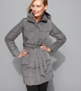 Go from day-to-dinner in one of the season's most-wanted puffer coats from Calvin Klein. Cinch up the waist for a more fitted silhouette and bundle up in warmth. (Clearance)