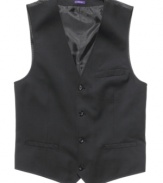 In vest. This sleek style from American Rag is a cool, carefree update to your dressy-casual look.