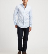 Crisp woven cotton, tailored in a classic button-down style featuring a snap-down collar.Shirt collar with concealed snapsButton placketLong sleeves with button cuffsBack yokeCottonDry cleanMade in Italy