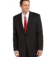 Always a classic, this black striped blazer from Lauren by Ralph Lauren instantly sharpens your dress look.
