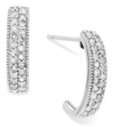 An elegant addition. Single-cut diamonds (1/2 ct. t.w.) lend a lustrous effect to this pair of sterling silver earrings. Approximate drop: 5/8 inches.
