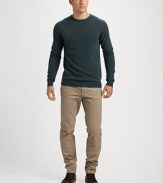 A sleek and urban look crafted with a lighter, easier weight in unblemished Italian virgin wool. Crewneck Virgin wool Dry clean Made in Italy 