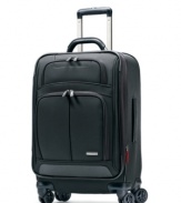 A distinguished bag that knows (and conquers) business matters. Clean, modern lines mix with traditional styling to bring a lasting rugged durability to each and every trip. Smooth-rolling spinner wheels keep up even around the trickiest travel obstacles, while an expanding main compartment, which includes a removable wet pocket, offers incredible flexibility to packing. 10-year warranty. Qualifies for Rebate