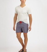 Soft and eminently wearable in gently slubbed cotton. V-neckChest patch pocketCottonMachine washImported