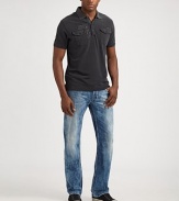 A slim-fitting polo gets a refreshing update with chest zip and buttoned flap pockets.Four-button placketChest zip, flap pocketsCottonMachine washImported