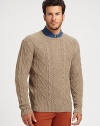 Made from cozy lamb's wool, a classic cable-knit sweater with a modern fit. CrewneckPulloverRibbed trimWoolDry cleanImported