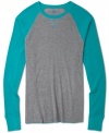 Hitting a home run: American Rag uses color blocking and raglan seams to give this thermal tee its baseball spin.