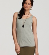 Worn on its own with gleaming accessories or layered with a chunky knit, Eileen Fisher's microstripe tank brings simplicity with a twist to everyday style.