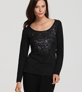 Punctuate your wardrobe with a hint of glamour in this Eileen Fisher sequin-embellished tee.