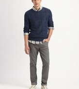 Light-as-air linen knit with long sleeves for a cozy, cool look and feel.CrewneckLinenDry cleanImported