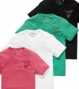 Give your graphic T shirt collection the stamp of approval with this cool style from LRG.