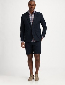 Woven cotton designed with adjustable button waist tabs for a comfortable fit.Front zipperFront slash pocketsButton waist tabsBack welt pocketsInseam, about 990% cotton/10% flaxMachine washMade in the USA of imported fabric Woven cotton designed with adjustable button waist tabs for a comfortable fit.Front zipperFront slash pocketsButton waist tabsBack welt pocketsInseam, about 990% cotton/10% flaxMachine washMade in the USA of imported fabric