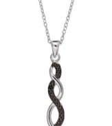 Everlasting beauty. Victoria Townsend's necklace and infinity-shaped pendant are set in sterling silver, with black diamond accents adding a lustrous touch. Approximate length: 18 inches. Approximate drop: 1-1/5 inches.